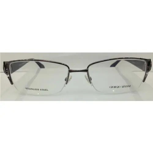 Giorgio Armani GA742 Dhy Purple Shiny Metal Semi Rim Eyeglasses Frame 53-17-135