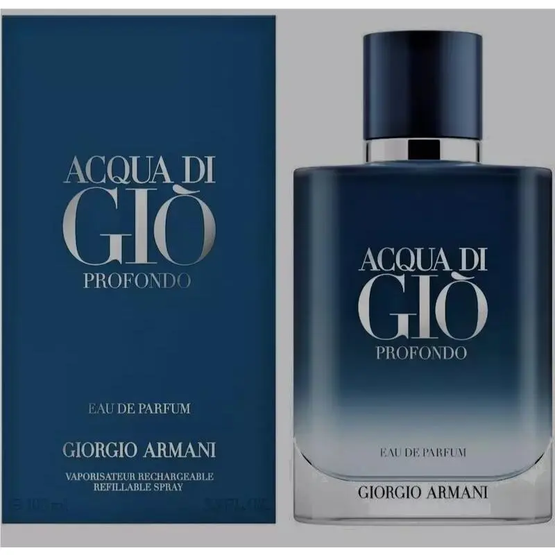 Acqua DI Gio Profondo 3.4 OZ Edp Refillable Spray For Men BY Giorgio Armani