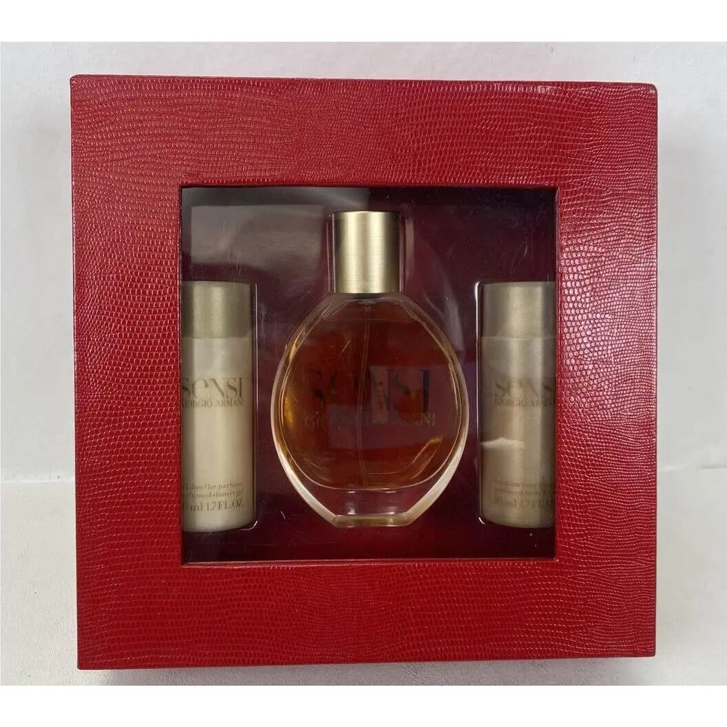 Sensi by Giorgio Armani Eau De Parfum Perfume Lotion Shower Gel 1.7oz 50ml 3Pc