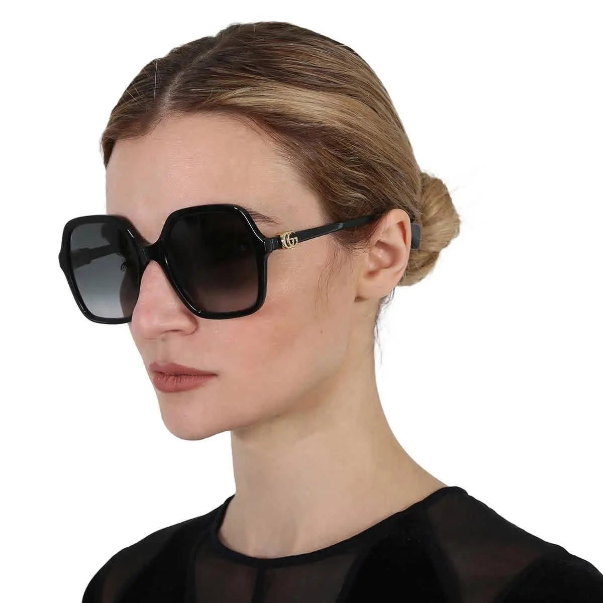Gucci Grey Square Ladies Sunglasses GG1072S 001 56 GG1072S 001 56