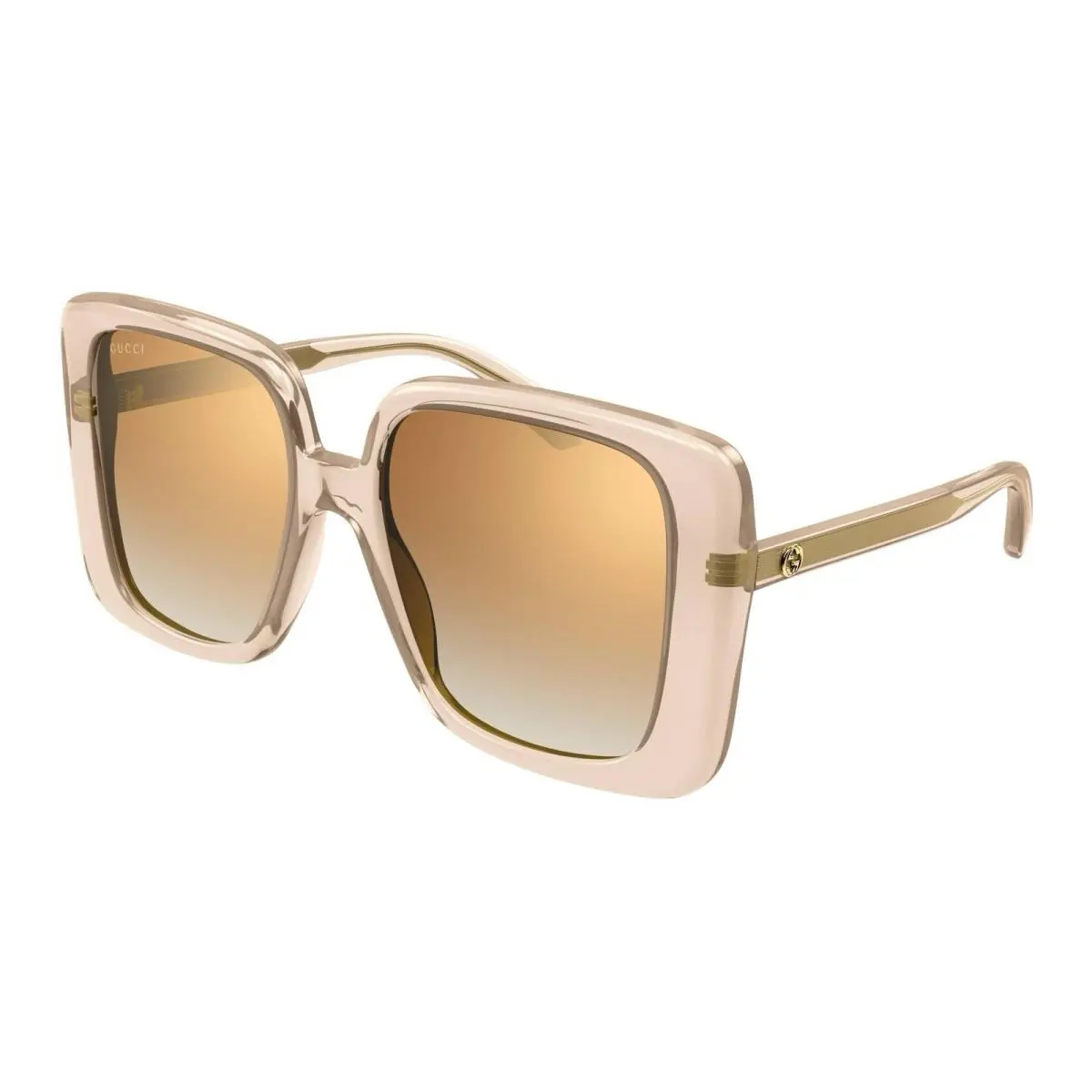 Gucci GG1314S 005 Beige Brown Gold Flash Mirror Women Sunglasses