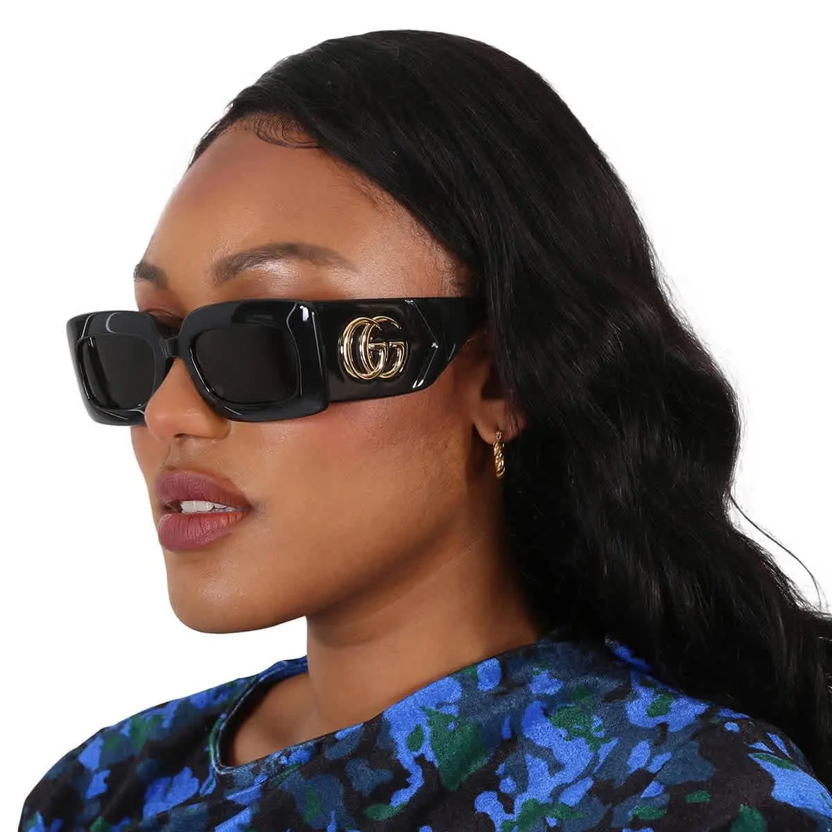 Gray Rectangular Ladies Sunglasses GG0811S 001 53 GG0811S 001 53 by Gucci