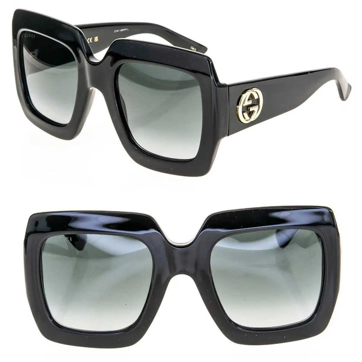 Black Oversized 0053 Unisex Chunky Bold Gg0053SN Sunglasses 001 by Gucci