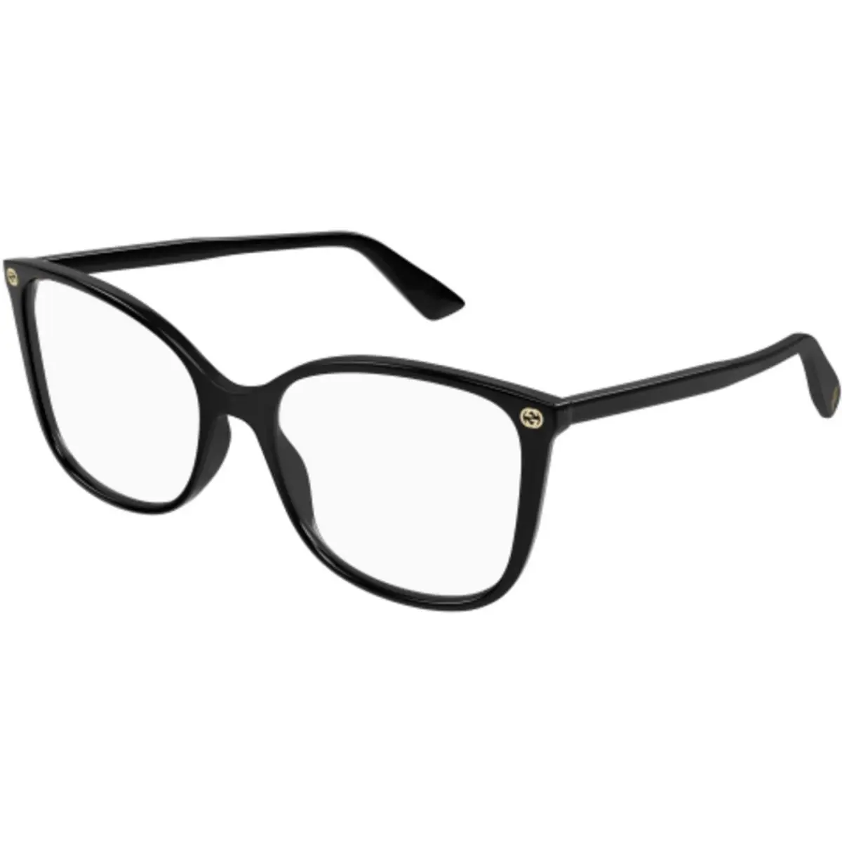 Gucci GG0026O 001 Eyeglasses Frame Women`s Black Full Rim Cat Eye Shape 53mm