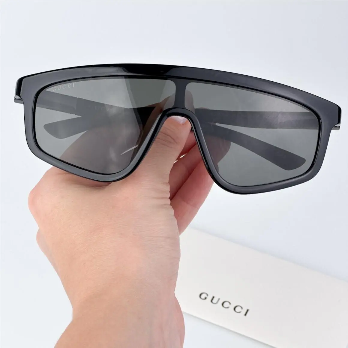 Gucci Men Sunglasses Black Grey Single Lens GG1736S 001
