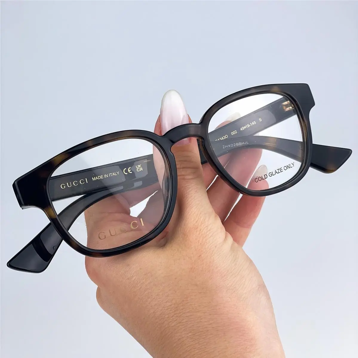 Gucci Women Eyeglasses Dark Havana Demo Oval GG1343O 002