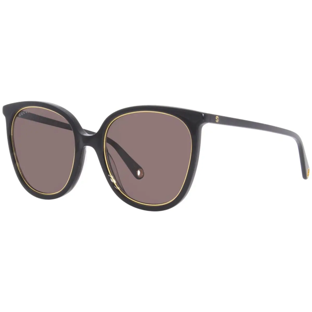 Gucci GG1076S 002 Sunglasses Women`s Black/brown Lenses Rectangle Shape 56mm