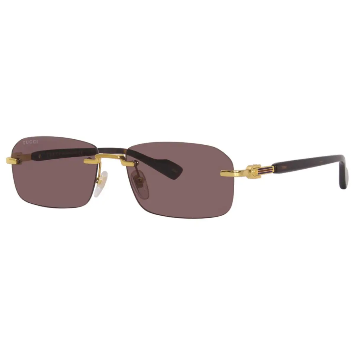 Gucci GG1221S 002 Sunglasses Men`s Gold/brown Lenses Rectangle Shape 56-mm