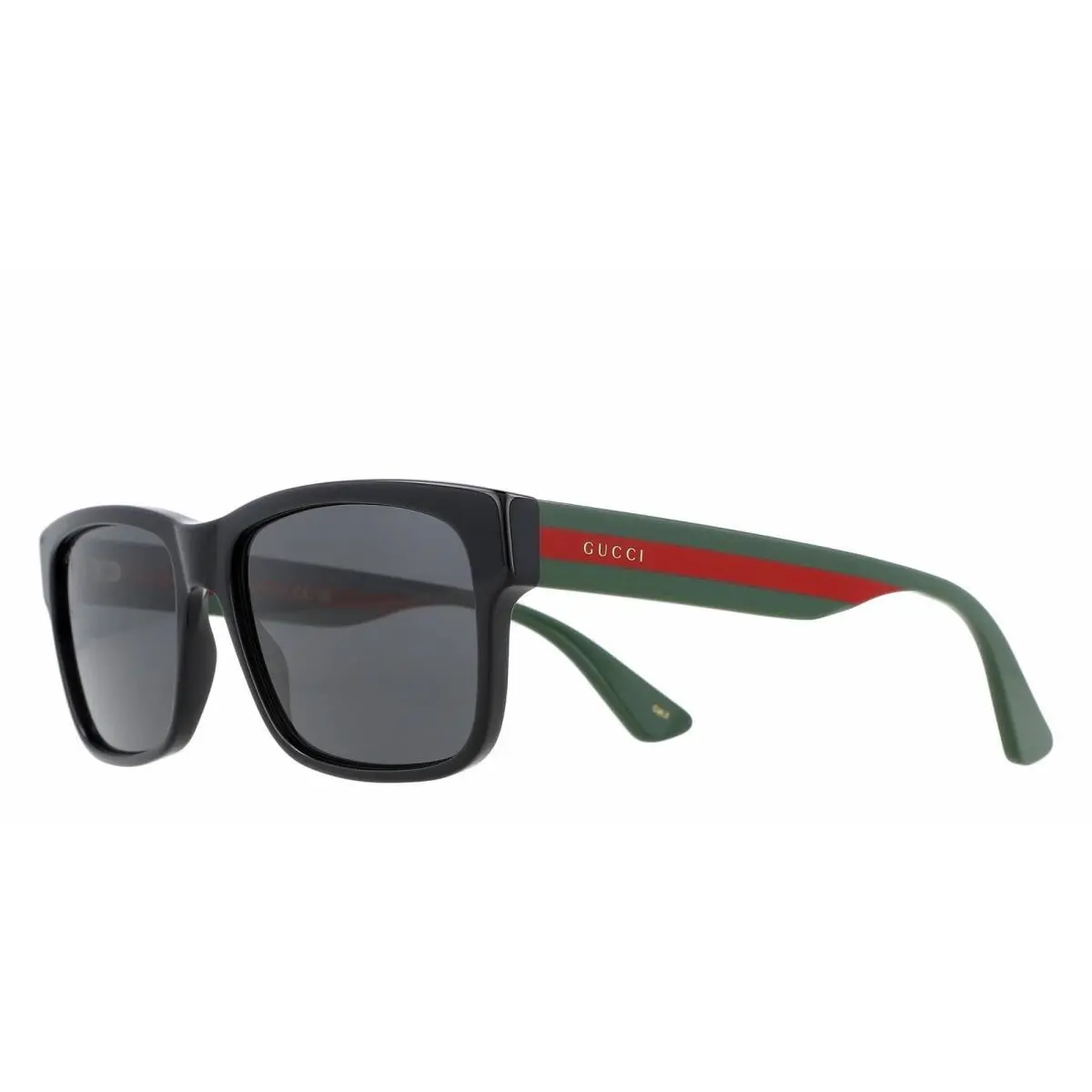 Gucci Rectangular Sunglasses GG0340S 006 Black/green/red 58mm 340
