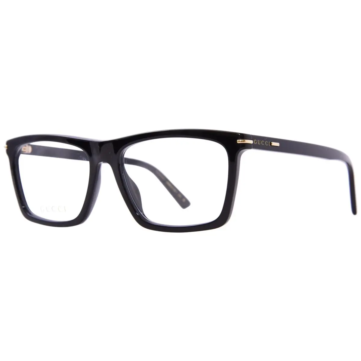 GG1445O 001 Eyeglasses Men`s Black/gold Full Rim Rectangle Shape 56-mm by Gucci