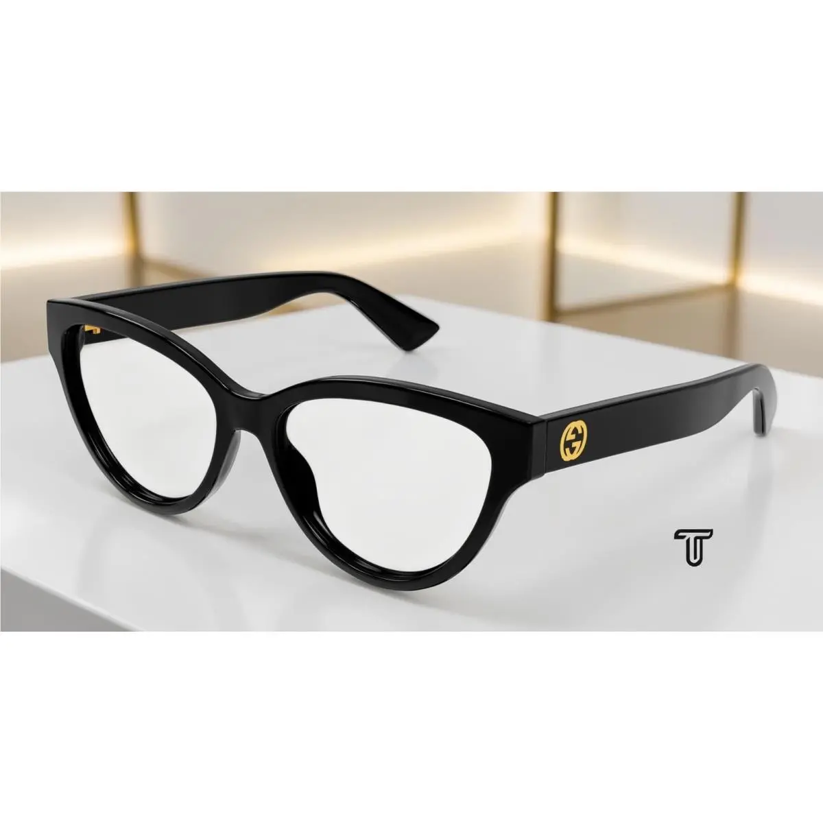 GG1581O 001 Round Oval Panthos Black Demo Lens 55 mm Women`s Eyeglasses by Gucci