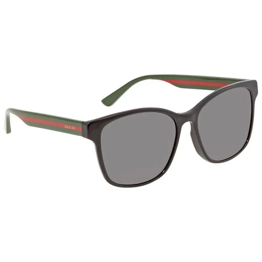 Grey Rectangular Unisex Sunglasses GG0417SK 001 56 GG0417SK 001 56 by Gucci