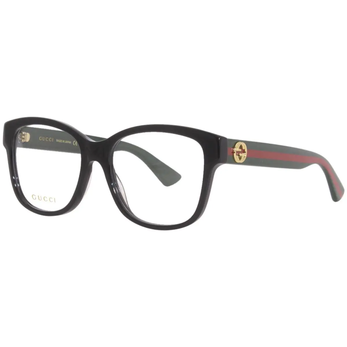 Gucci GG0038ON 011 Eyeglasses Women`s Black/green Full Rim Square Shape 54-mm
