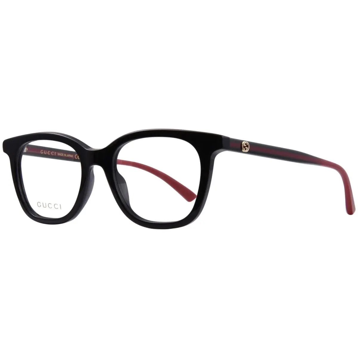GG1864O 001 Eyeglasses Women`s Black/green/red Full Rim Square Shape 50mm by Gucci