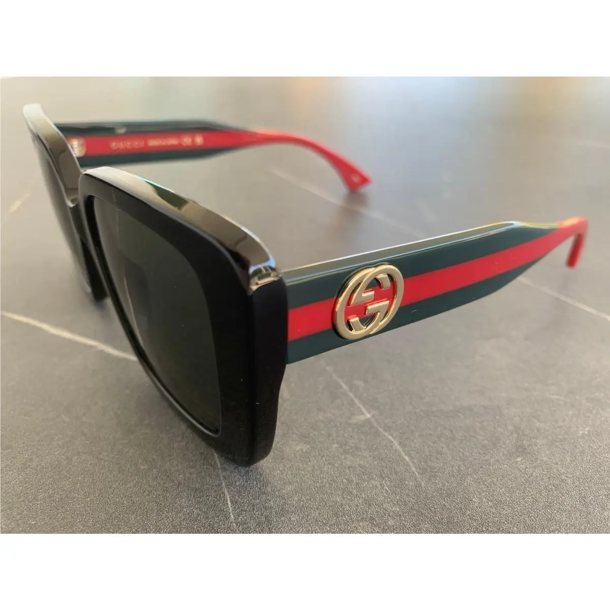 GG1861S 001 Black Green Red Grey Women`s Sunglasses 53mm by Gucci
