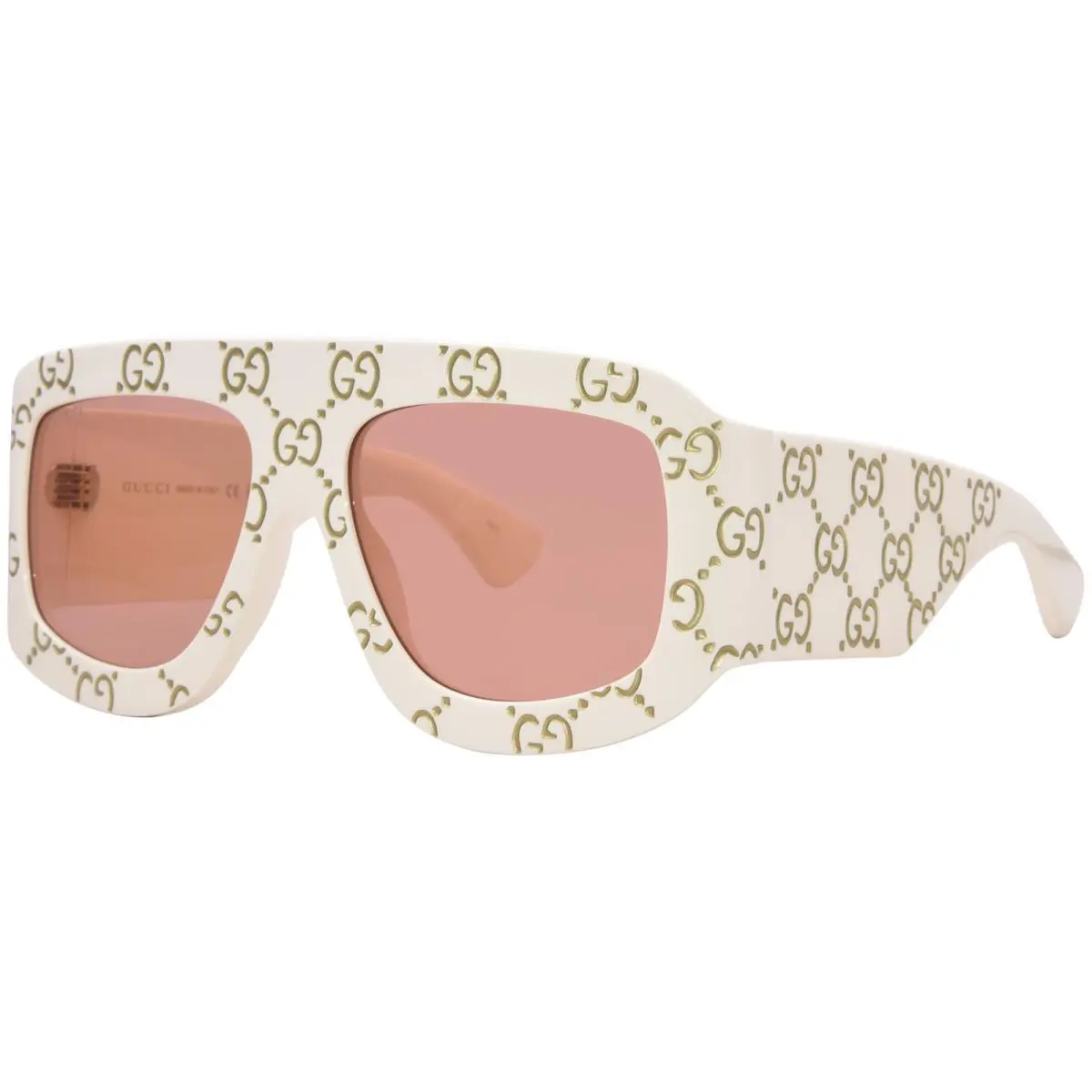 GG0983S 001 Sunglasses Ivory/orange Lenses Rectangle Shape 59mm by Gucci