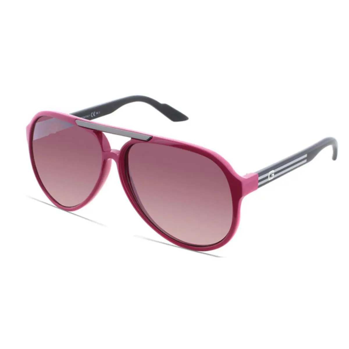Gucci GG1627/S Q1IOE 59mm Pink Black Web Oversized Aviator Sunglasses Italy - Frame: Pink, Lens: Pink