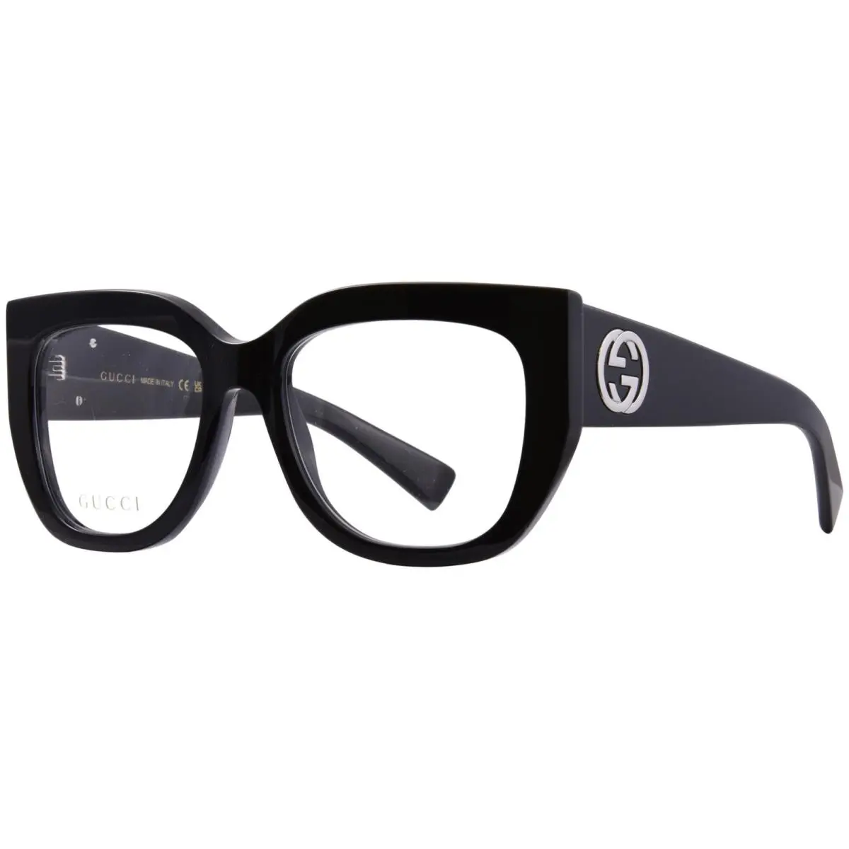 Gucci GG1846O 1846 Black GG Silver Logo Geometric Bold Eyeglass Optical 54mm 001