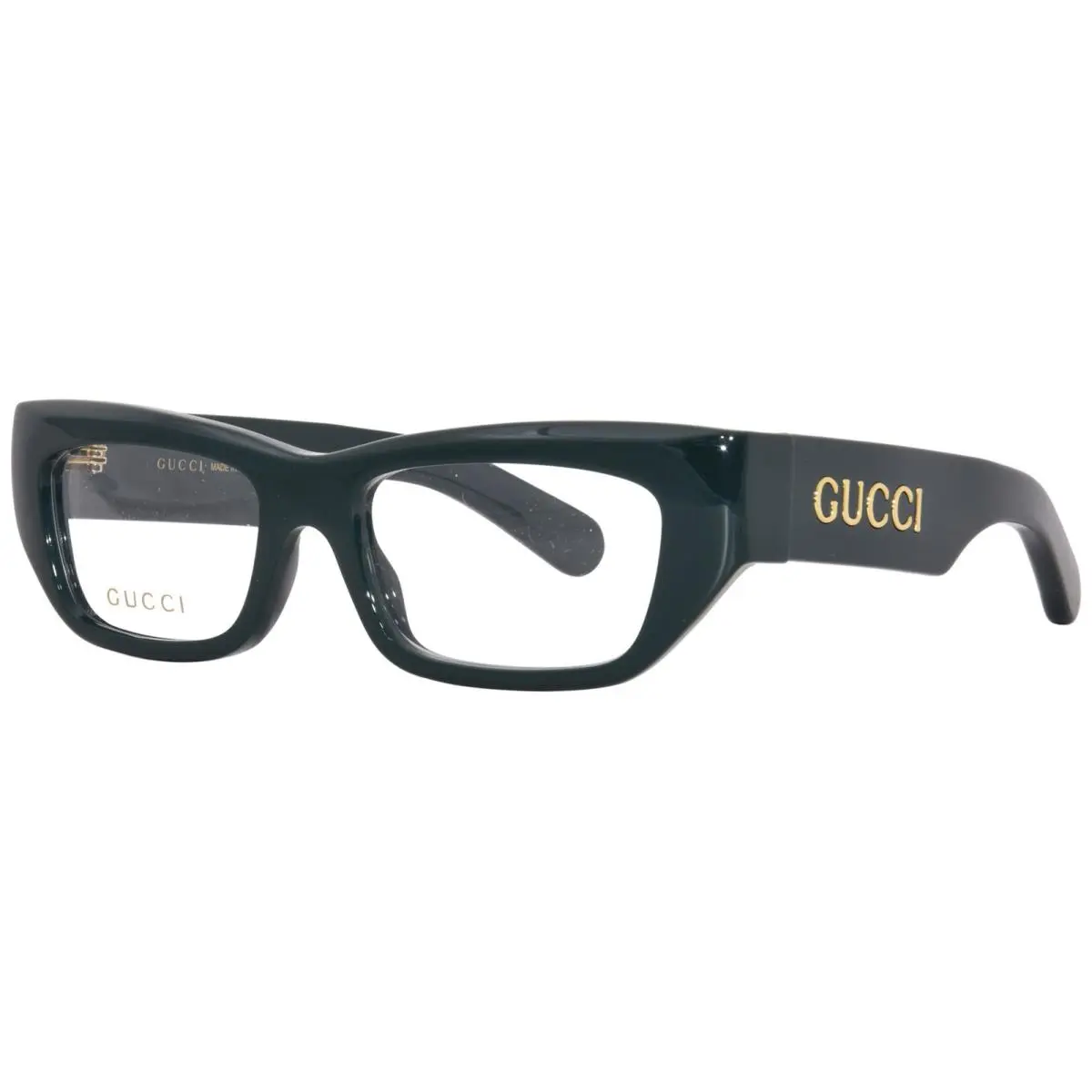 Gucci GG1297O 002 Eyeglasses Frame Men`s Green Full Rim Rectangle Shape 53mm