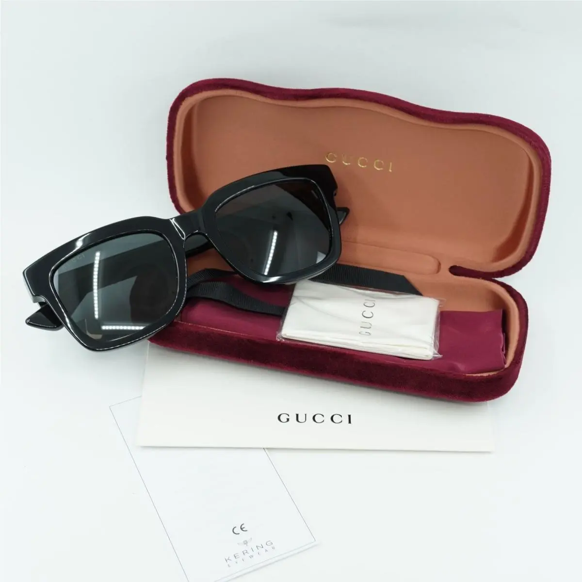 Gucci GG0001SN 001 Black/grey 52-21-145 Sunglasses - Frame: Black, Lens: Gray, Code: 001