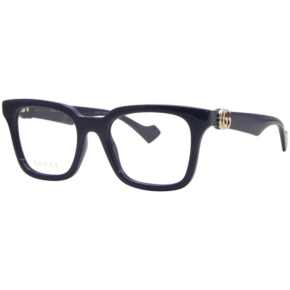 Gucci GG1728O 003 Eyeglasses Frame Women`s Blue/gold Full Rim Square Shape 51mm