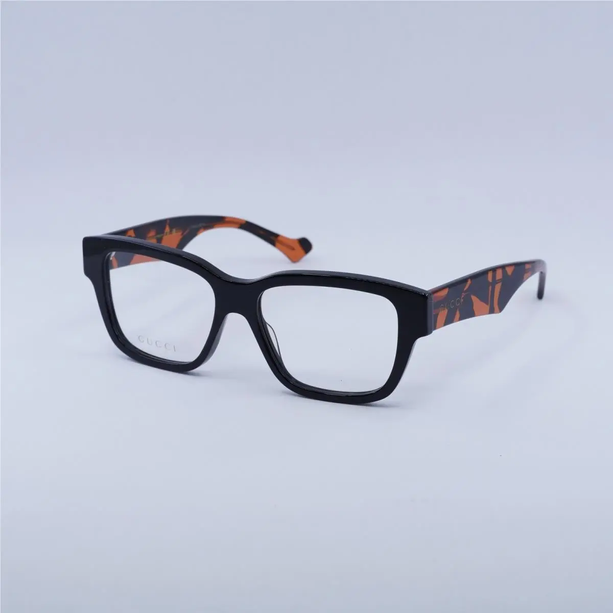 Gucci GG1428O 006 Black with Orange Havana/havana 55mm Eyeglasses