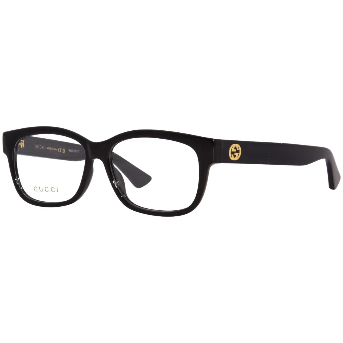 Gucci GG1341O 001 Eyeglasses Frame Women`s Black/gold Full Rim Square Shape 55mm