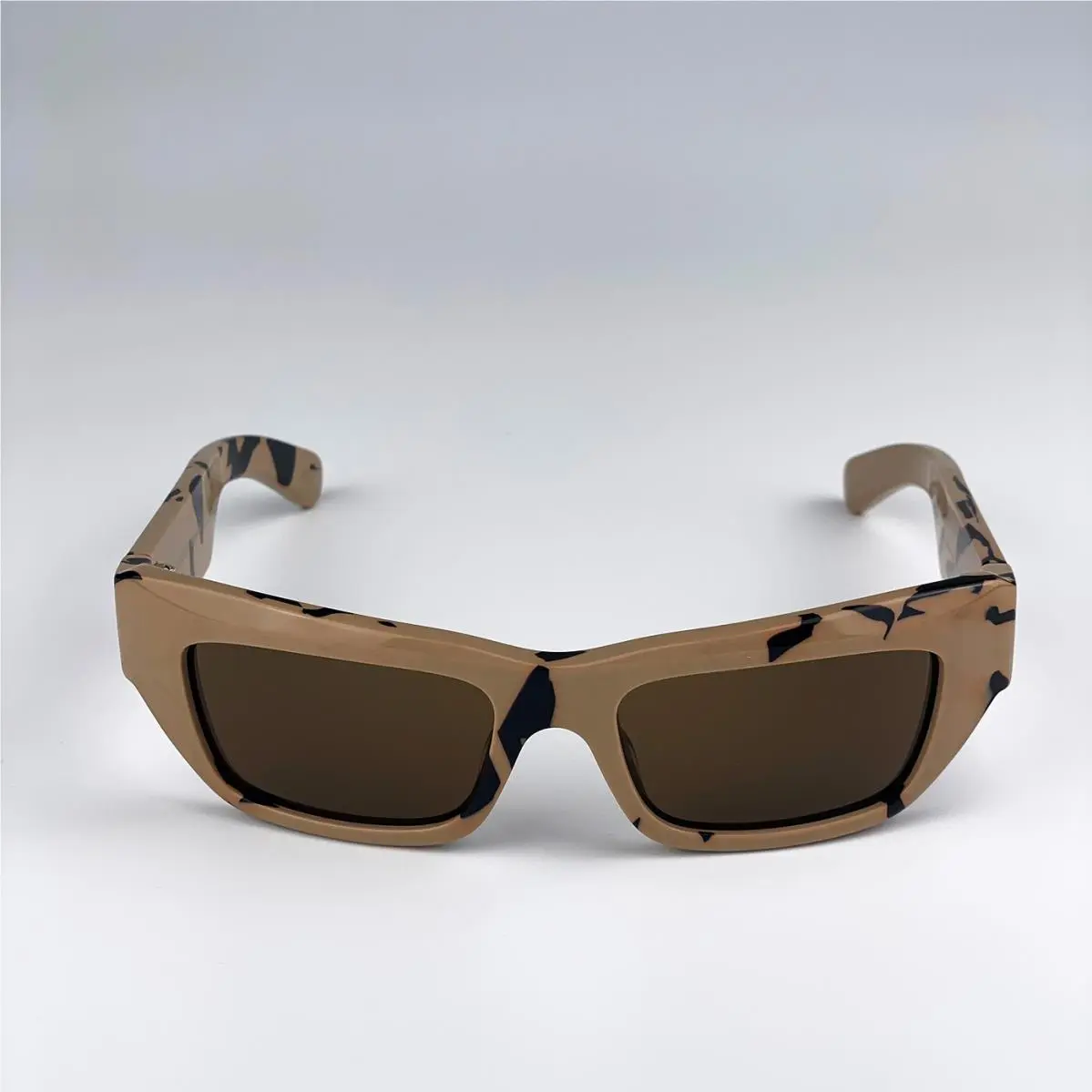 Gucci Men Sunglasses Black Big Spotted Havana Brown Rectangle GG1296S 003