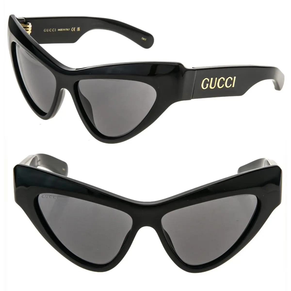 Gucci GG1294 Black Bold Retro Cat 1294 Chunky Fashion Sunglasses 001