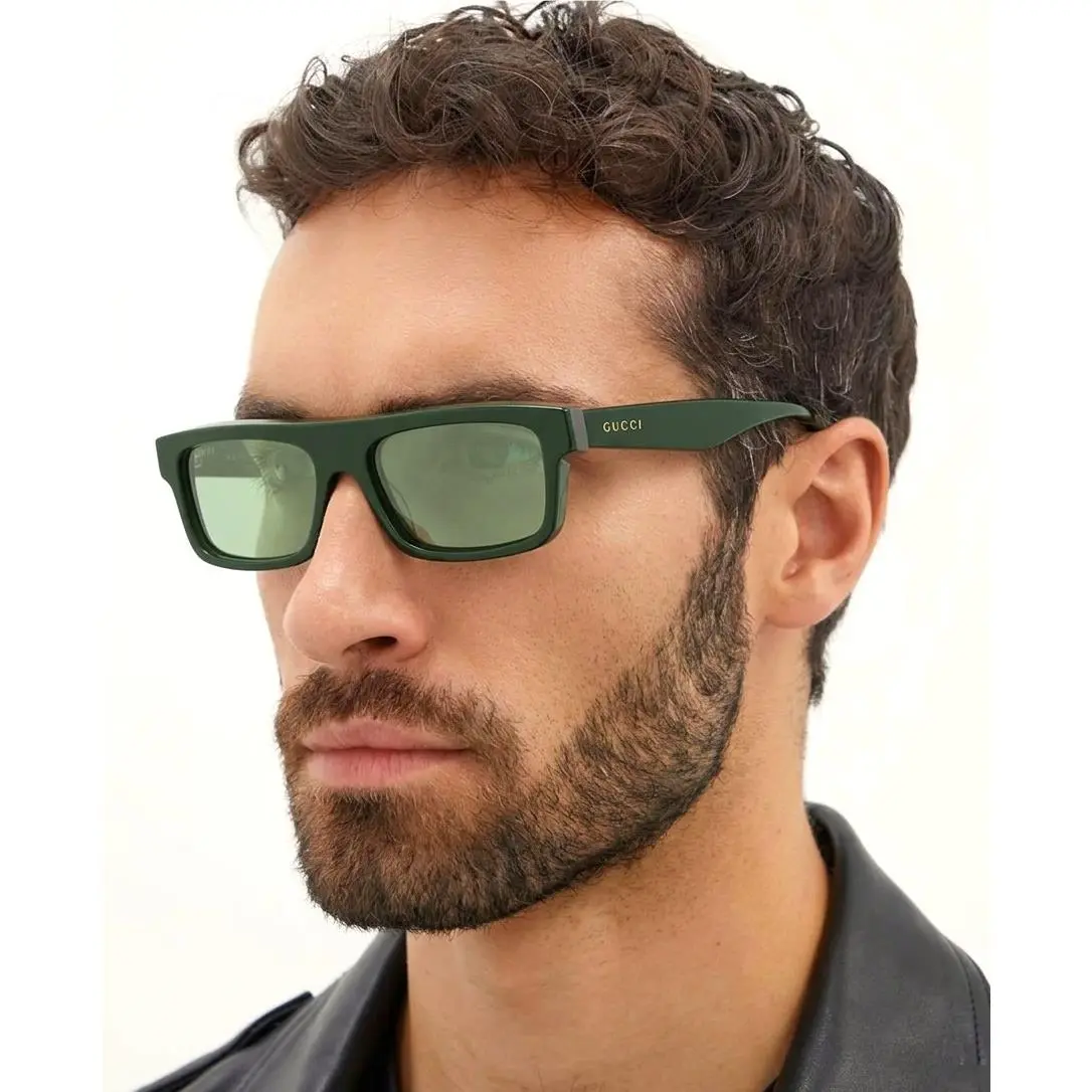 Gucci GG1616S-003-57 Sunglasses 57mm - Frame: Green, Lens: SILVER MIRROR
