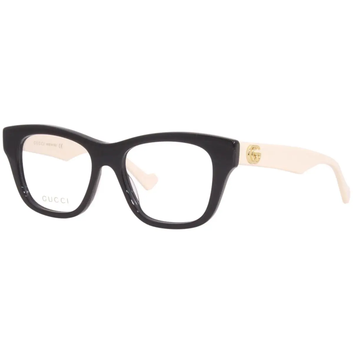 Gucci GG0999O 002 Eyeglasses Frame Women`s Black/white Full Rim Cat Eye 52-mm