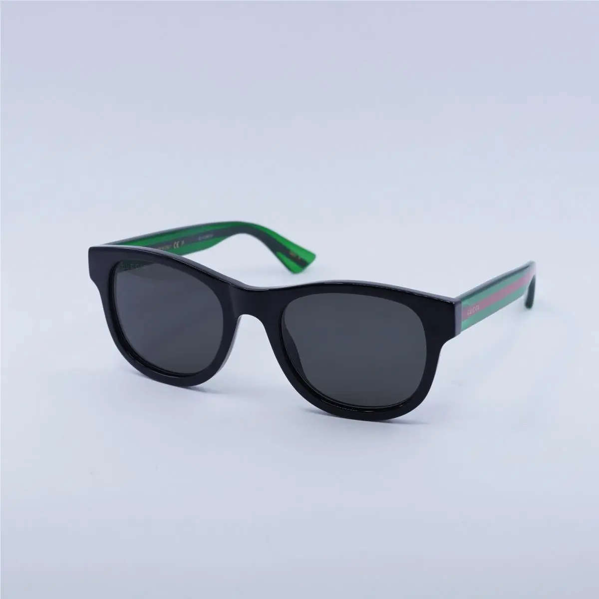 Gucci GG0003SN 006 Black with Green Crystal and Red Stripe/grey