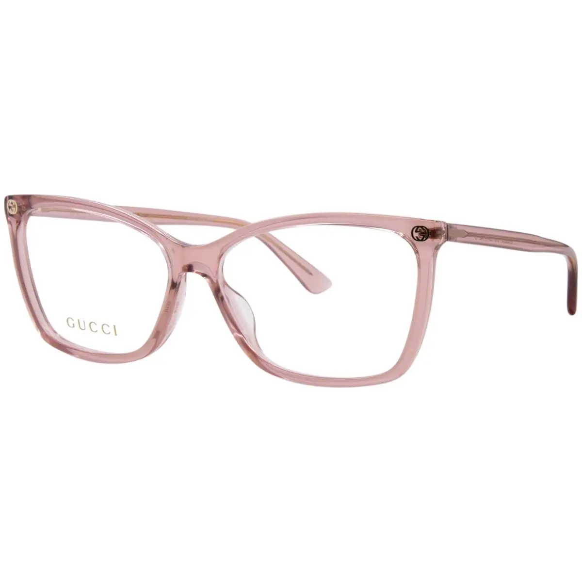 Gucci GG0025O 018 Eyeglasses Women`s Pink Full Rim Square Shape 56mm