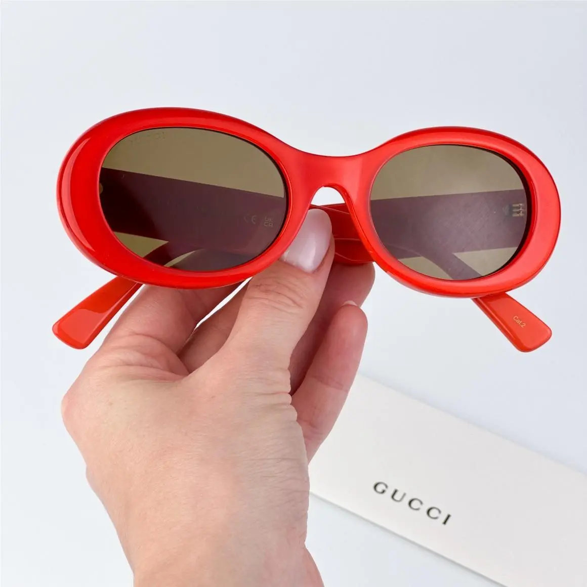 Women Sunglasses Orange Brown Oval GG1587S 003 by Gucci