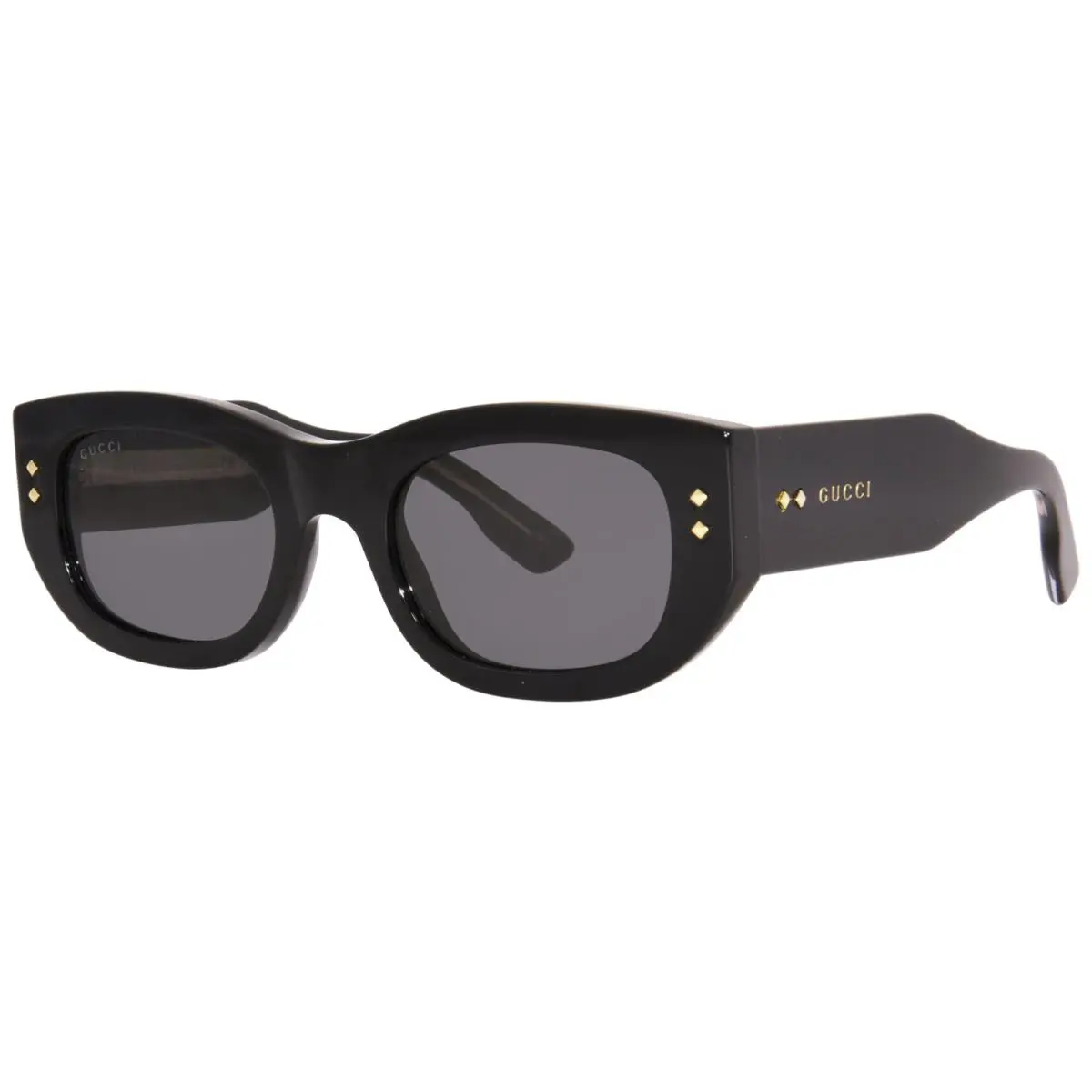 Gucci GG1215S 002 Sunglasses Women`s Black/grey Rectangle Shape 51mm - Frame: Black, Lens: Gray