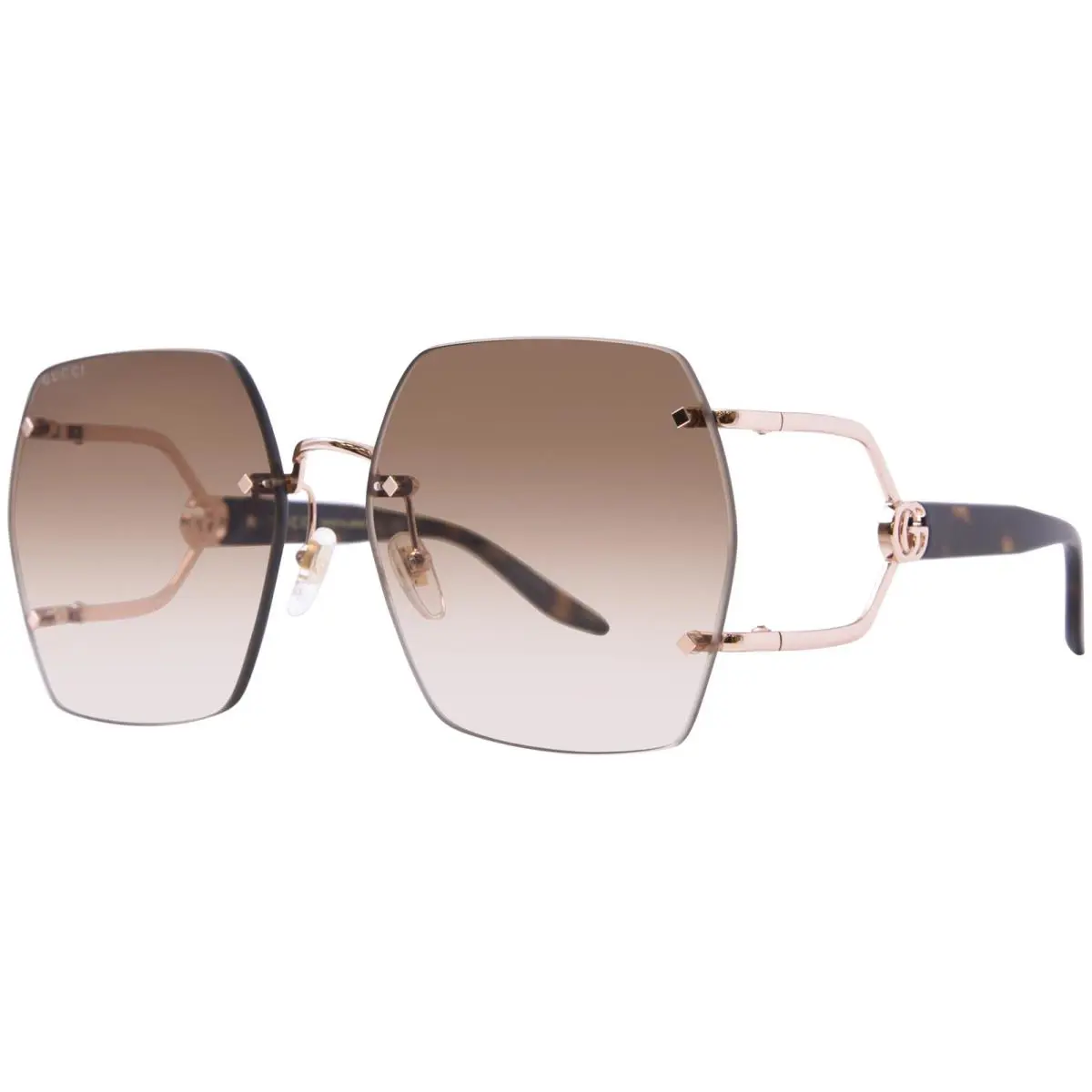 Gucci GG1562S 001 Sunglasses Women`s Gold/black/grey Lenses 62mm