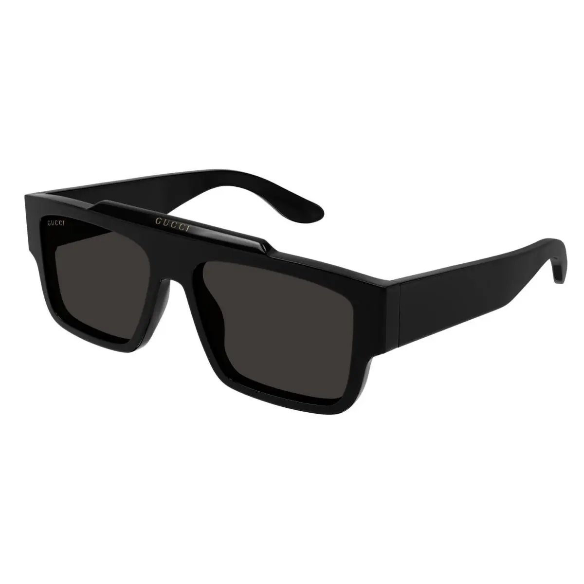 Gucci GG1460S 001 Black Black Grey 56 mm Rectangular Squared Men`s Sunglasses