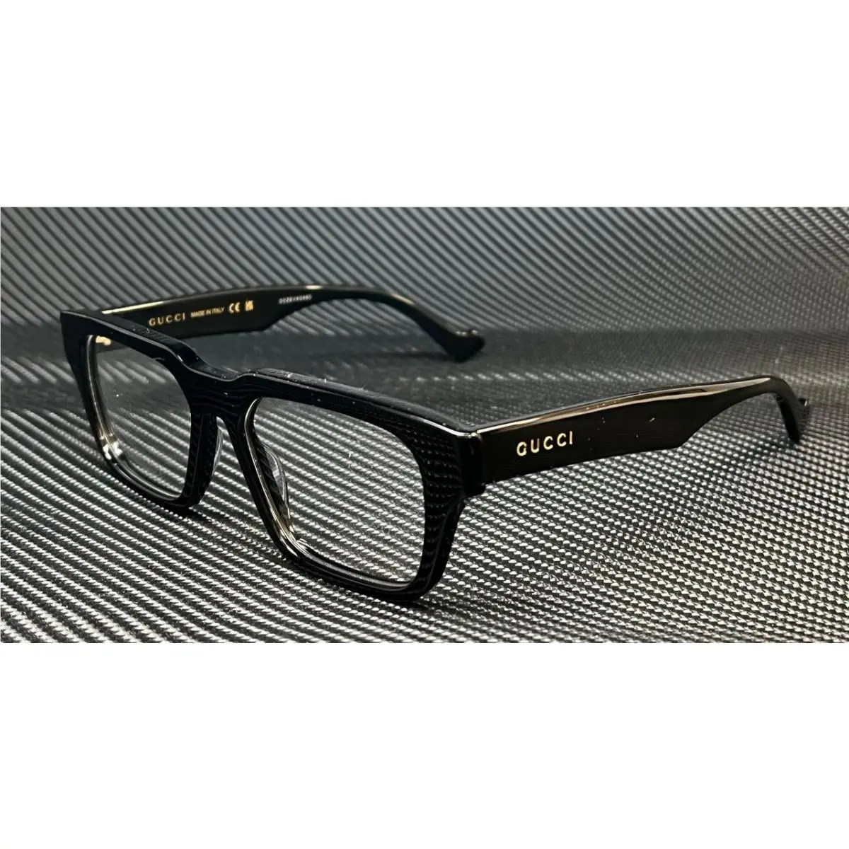 GG0963O 001 Black Gold Men`s 53 mm M Size Eyeglasses by Gucci