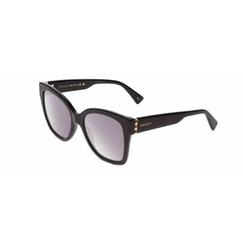 Gucci GG0459S Women`s Cateye Designer Sunglasses Gloss Black/gray Gradient 54mm