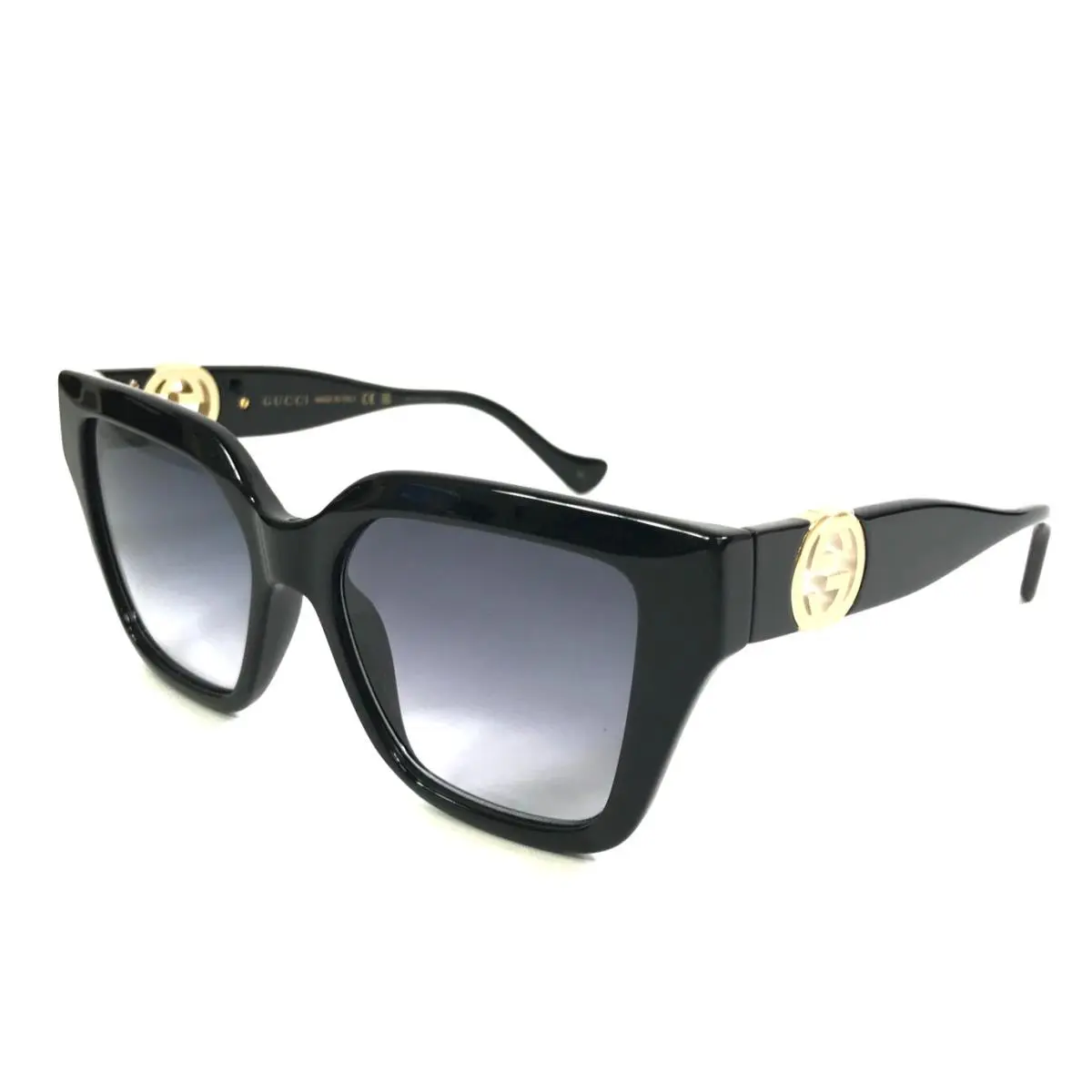 Sunglasses GG1023S 008 Black Gold Butterfly Frames w/ Gray Gradient Lenses by Gucci