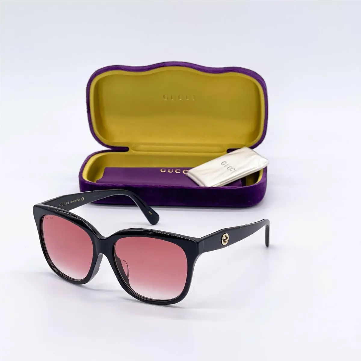 Gucci GG0800SA 002 Black Red Cat Eye Women’s Sunglasses Gucci GG0800S