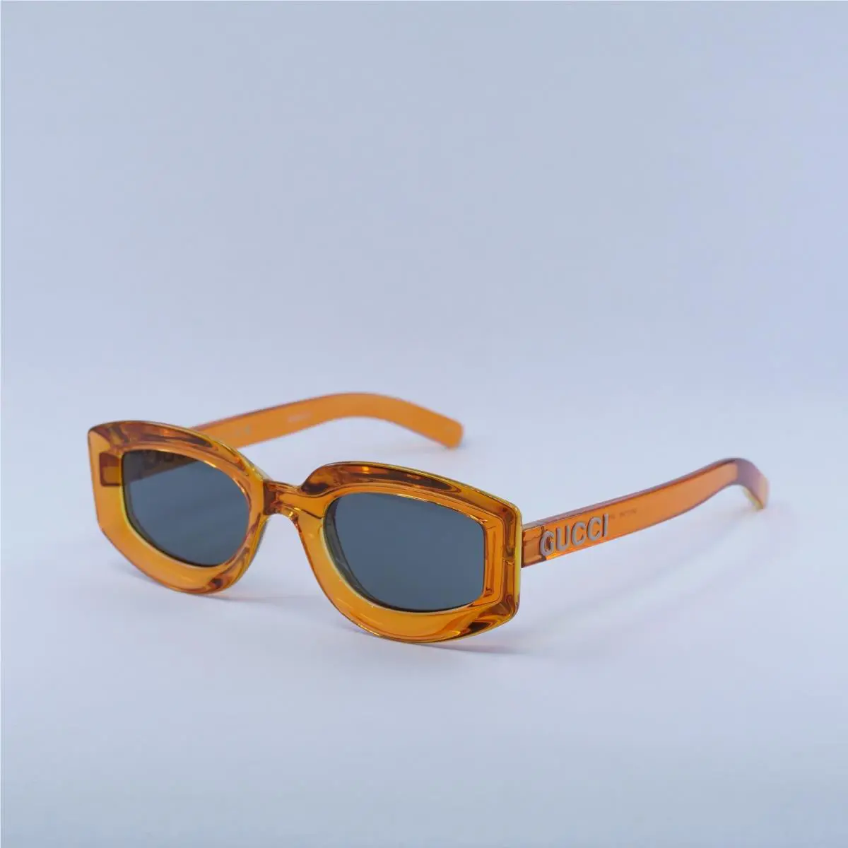 Gucci GG1719S 005 Transparent Vivid Orange/smoke 51-23-145 Sunglasses