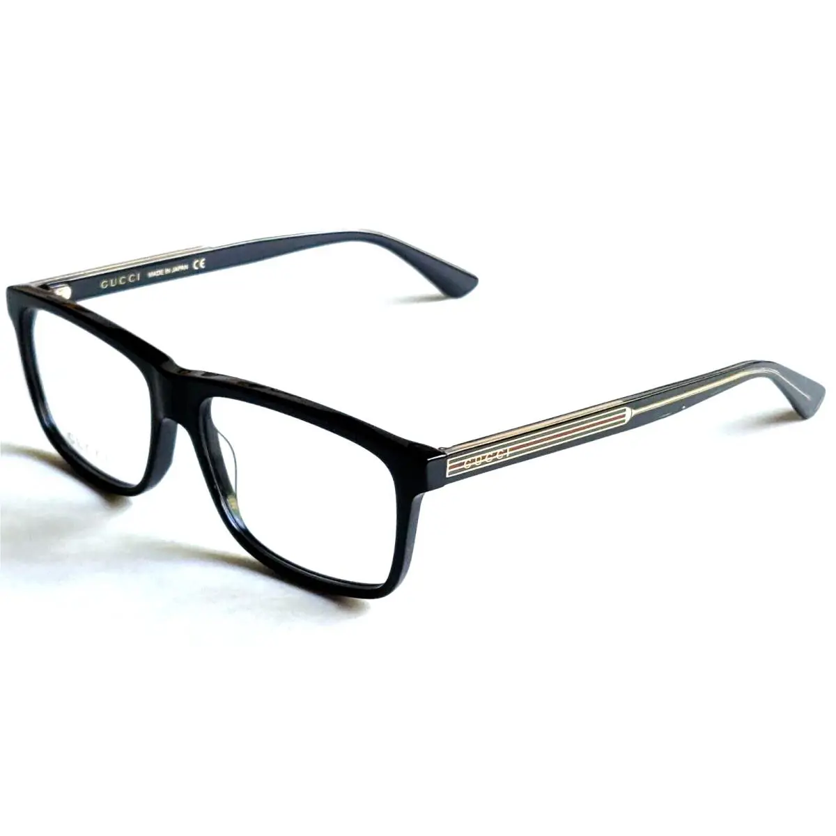 Men`s Gucci Black Eyeglasses W/gold/green/red Temples