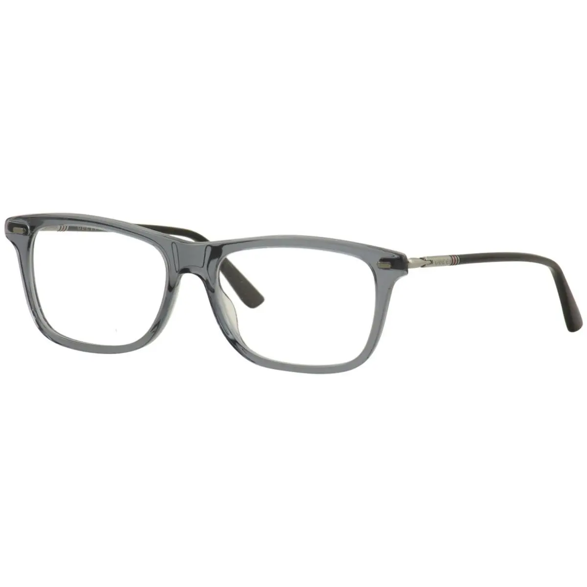 Gucci Men`s Eyeglasses Web GG0519O GG/0519/O 007 Crystal/ruthenium Optical Frame