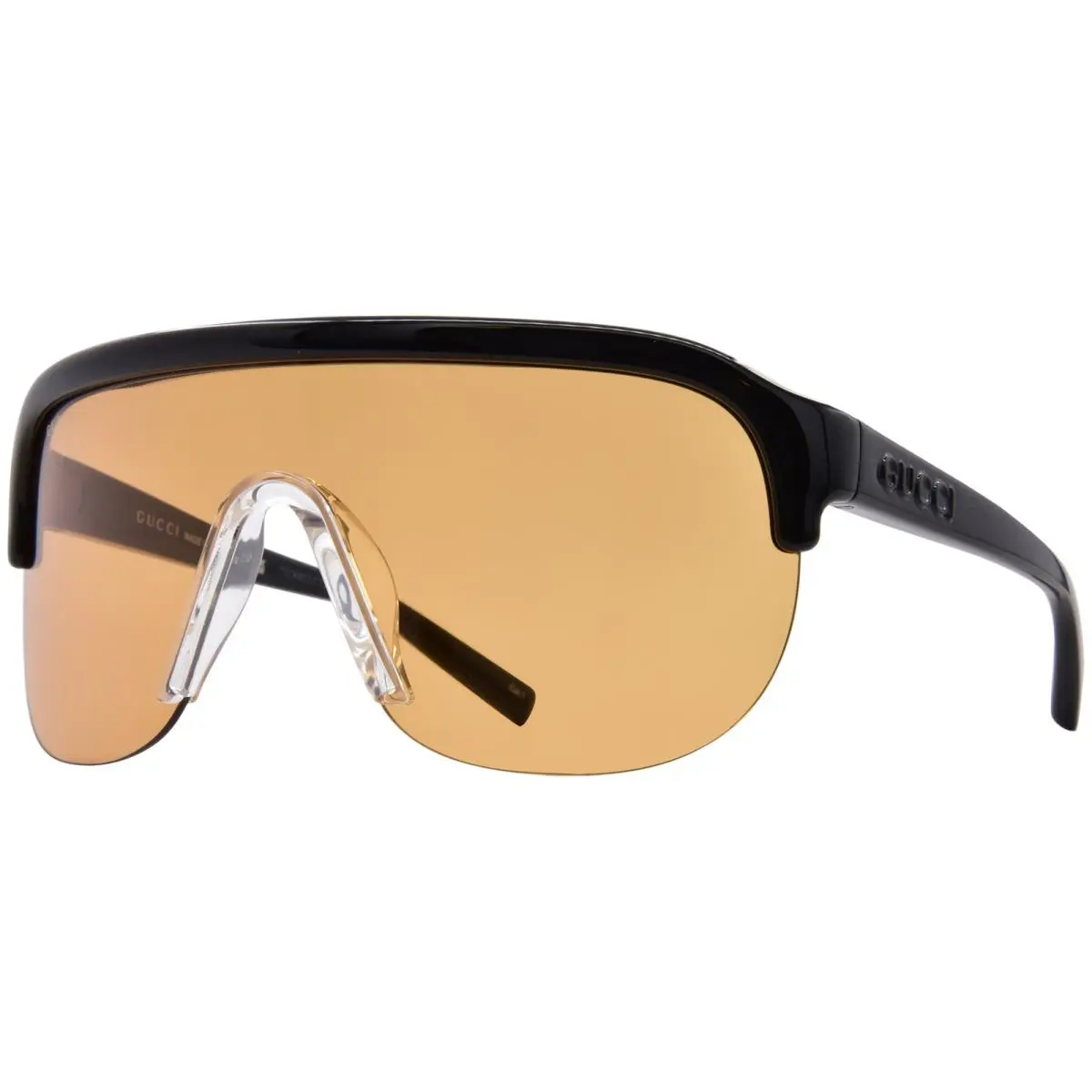 Gucci GG1645S 005 Sunglasses Black/orange Lenses Shield Style 99mm