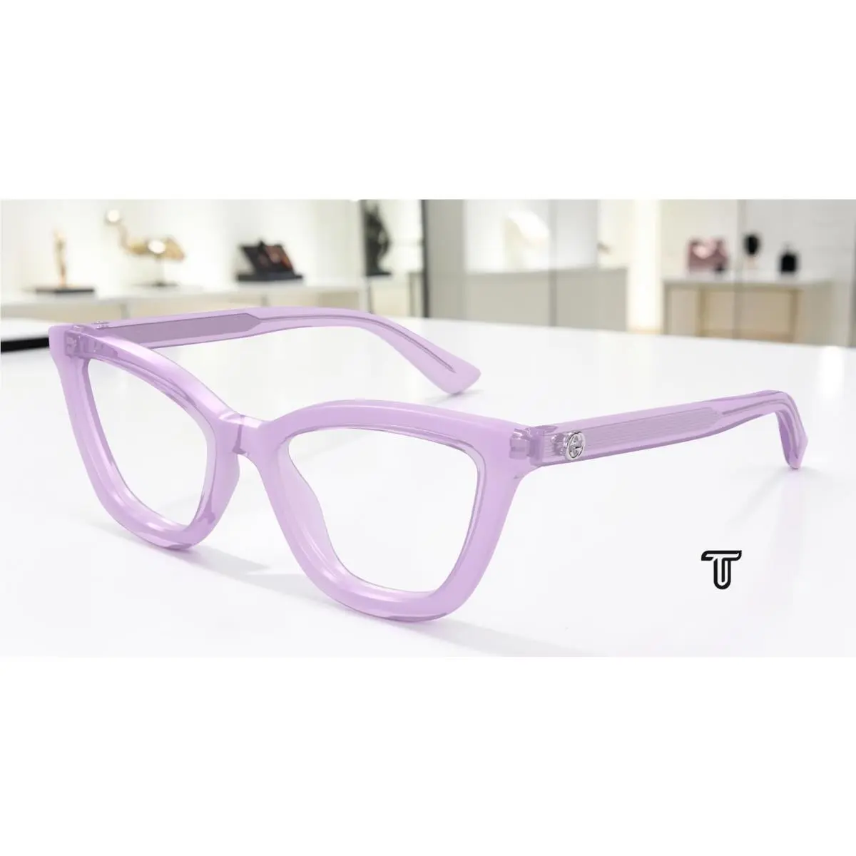 GG1686O 008 Round Oval Panthos Violet Demo Lens 54 mm Women`s Eyeglasses by Gucci