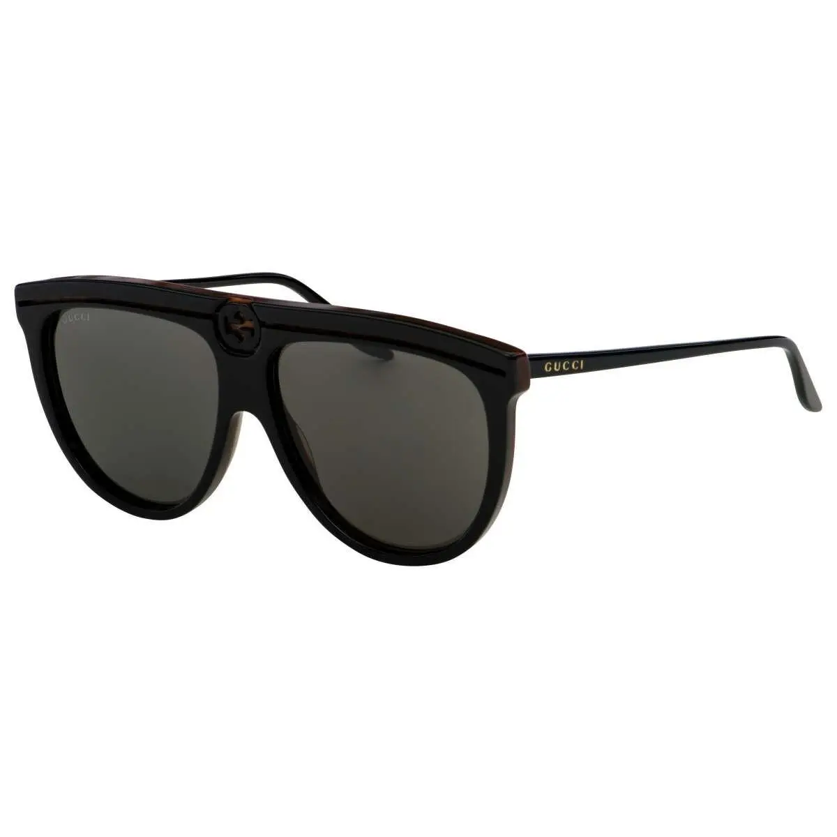 Gucci Unisex Shield Sunglasses GG0732S 001 Black with Dark Grey Lens