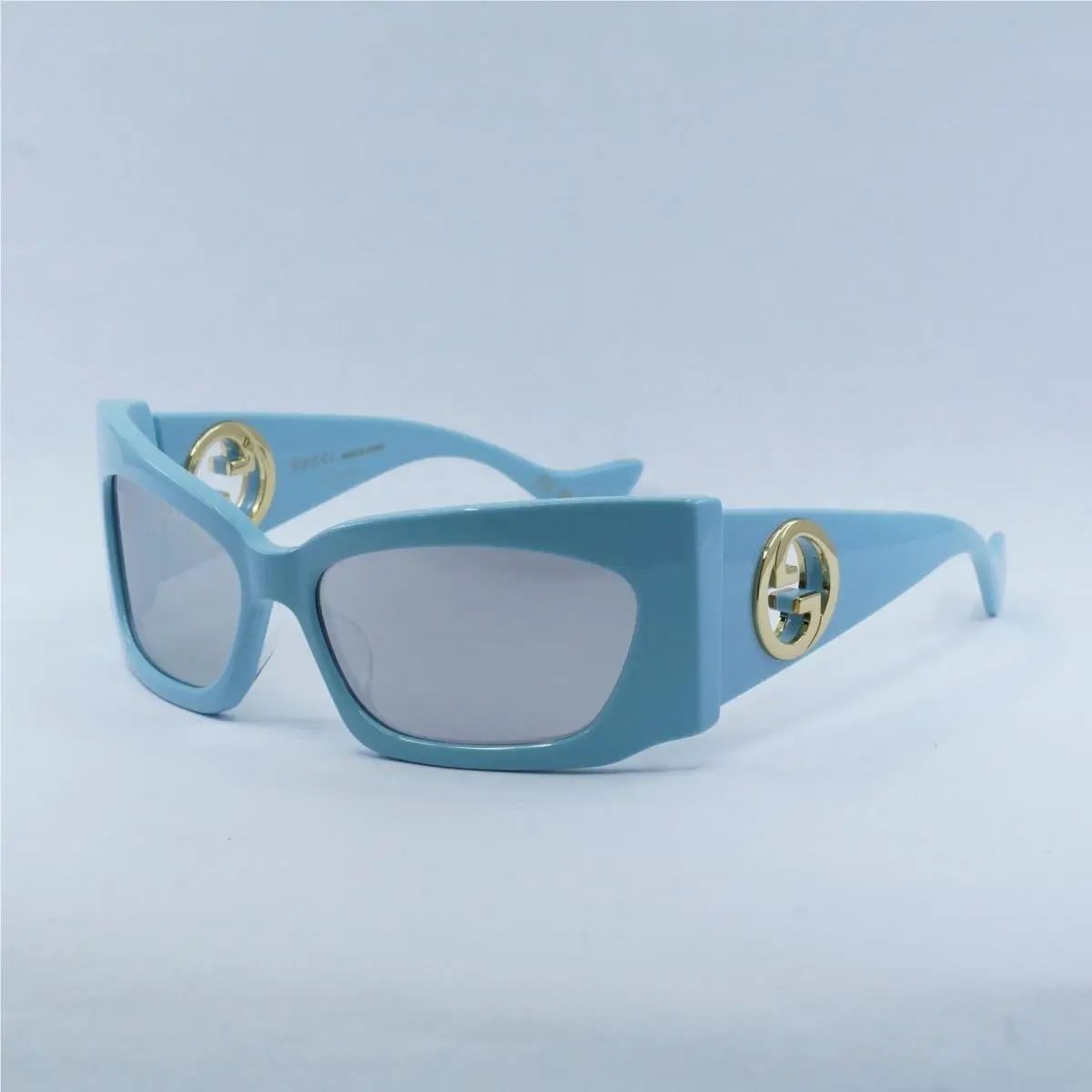 Gucci GG1412S 005 Light Blue/silver Mirror 62-16-125 Sunglasses