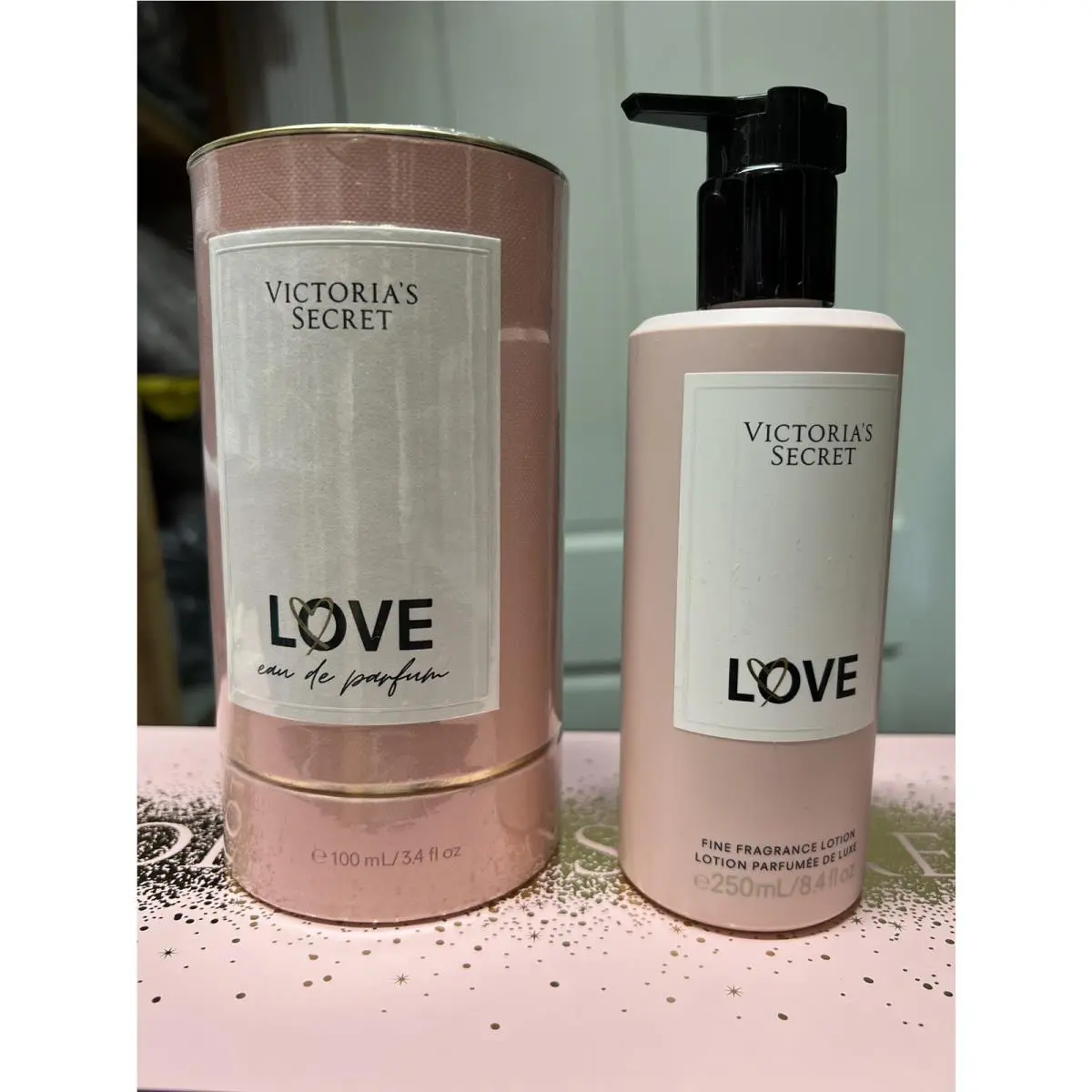 Victoria`s Secret Love Edp 3.4 Oz Eau De Parfum Spray Lotion 8.4 Fl Oz