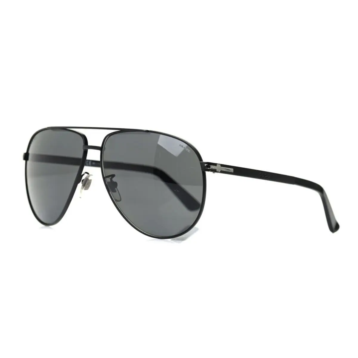 Gucci R1953 Mens Matte Black/ Grey Polarized Aviator Sunglasses 61mm
